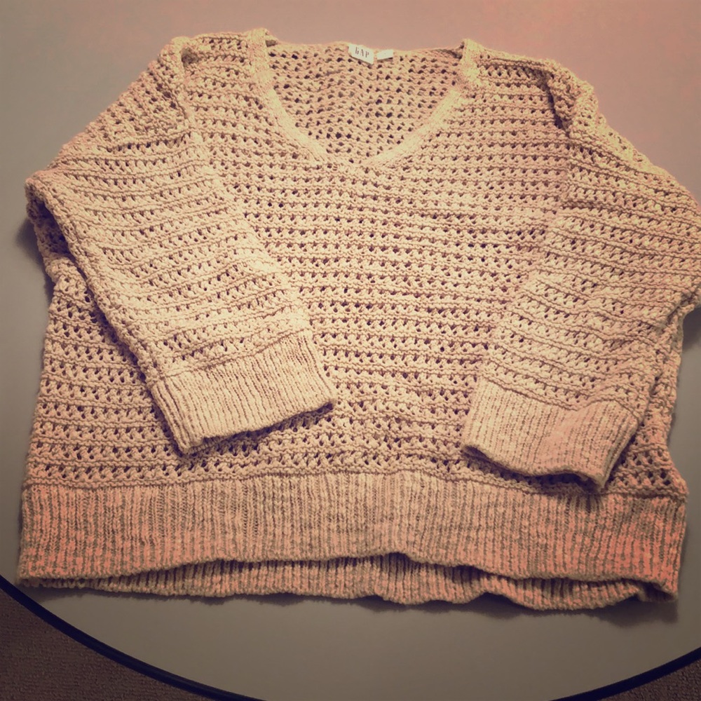 Open weave crop sweater. So cute!!